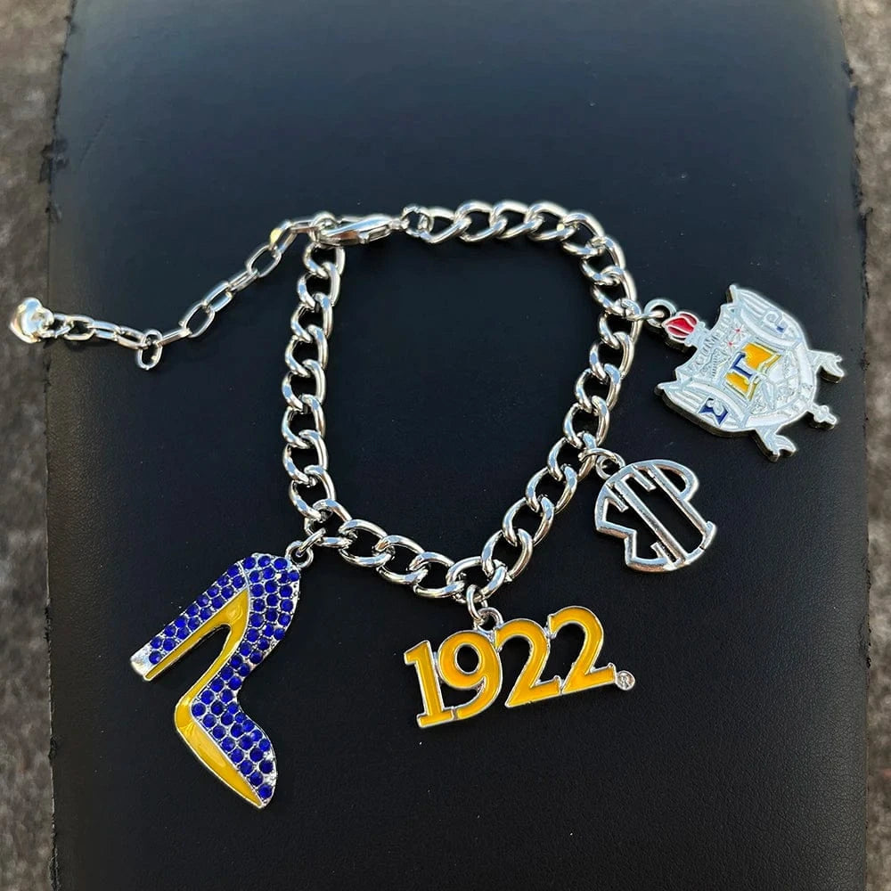 Greek Female Sigma Gamma Rho Popular University 1922 Sorority Society High Heel Shoes Pendant Bracelets Ornaments