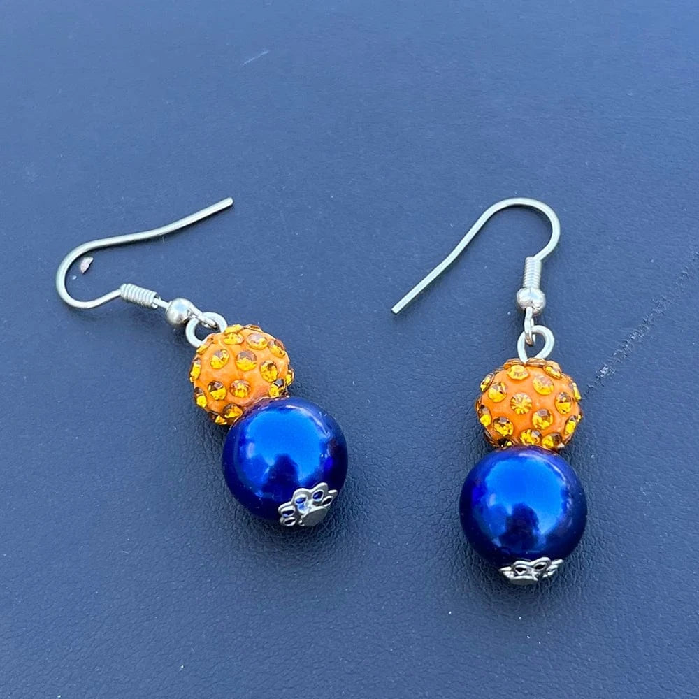 Greek Logo Sorority Sigma Gamma Rho yellow blue pearl SGR Stainless Steel Necklace Bracelet Earrings Set