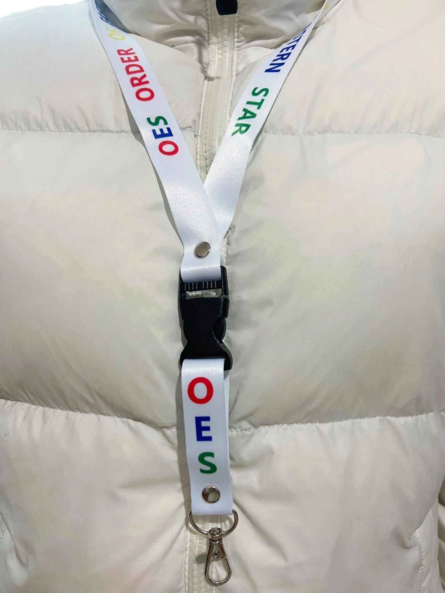 Greek Sorority Logo ZPB Delta OES Pink Green Print Lanyards Key Chain Sisterhood ID Card Satin Ribbon Lanyard Rolls Accessories