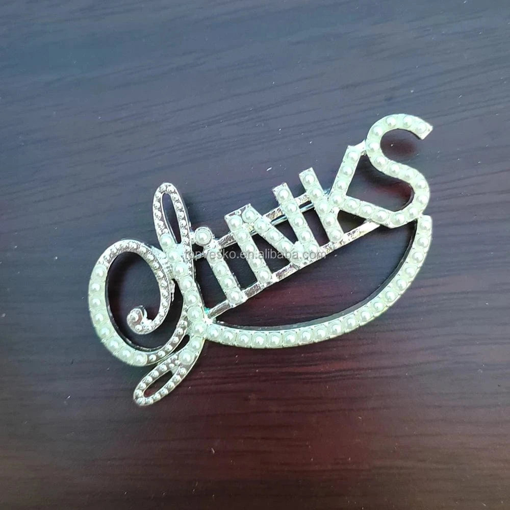 Greek Sorority Luxury Sisterhood White Pearl Letter LINKS Brooch Give Girlfriend Pretty Jewelry Accessories