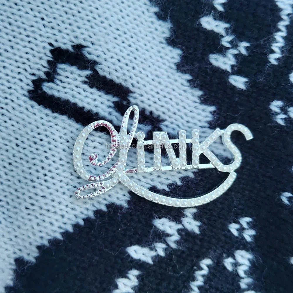 Greek Sorority Luxury Sisterhood White Pearl Letter LINKS Brooch Give Girlfriend Pretty Jewelry Accessories