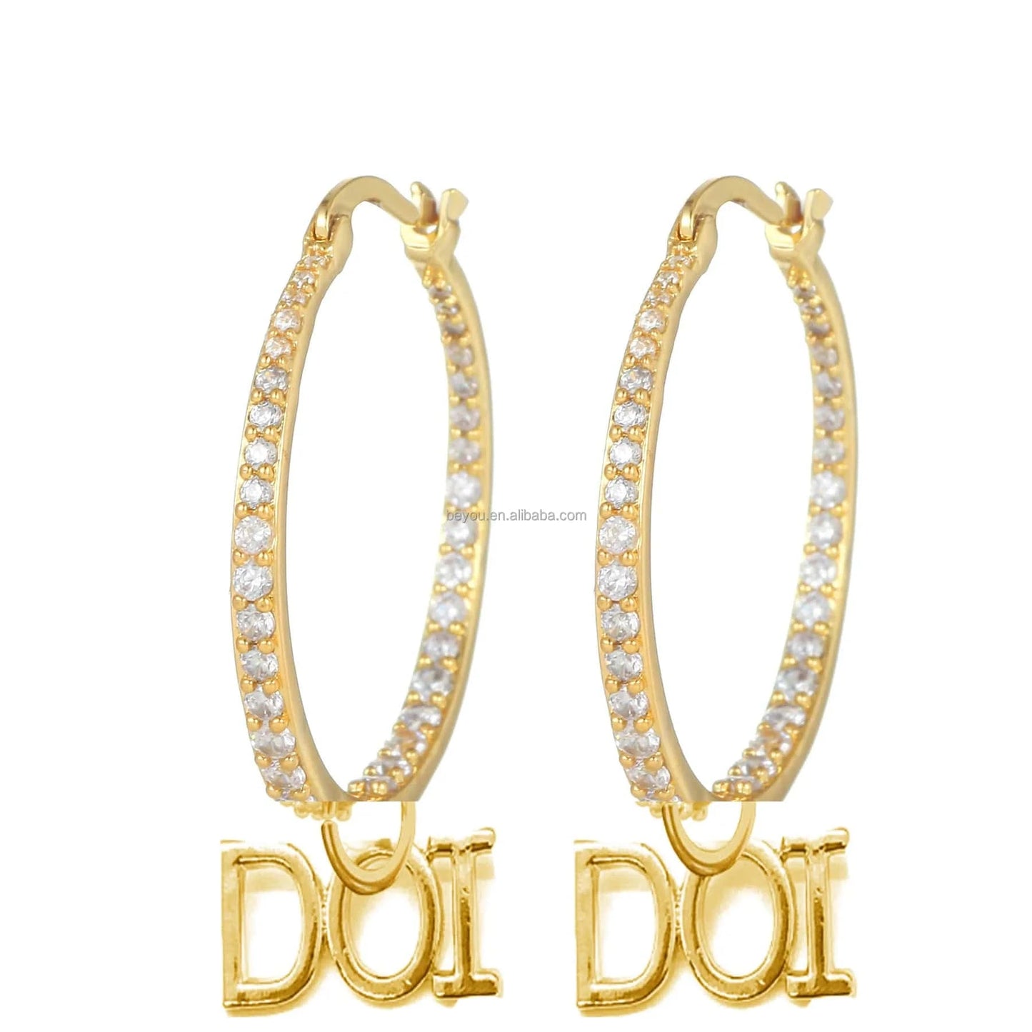 Greek Sorority Multichmber Pearl Rotundity DOI Letter Charm Bracelet Brooch Jewelry