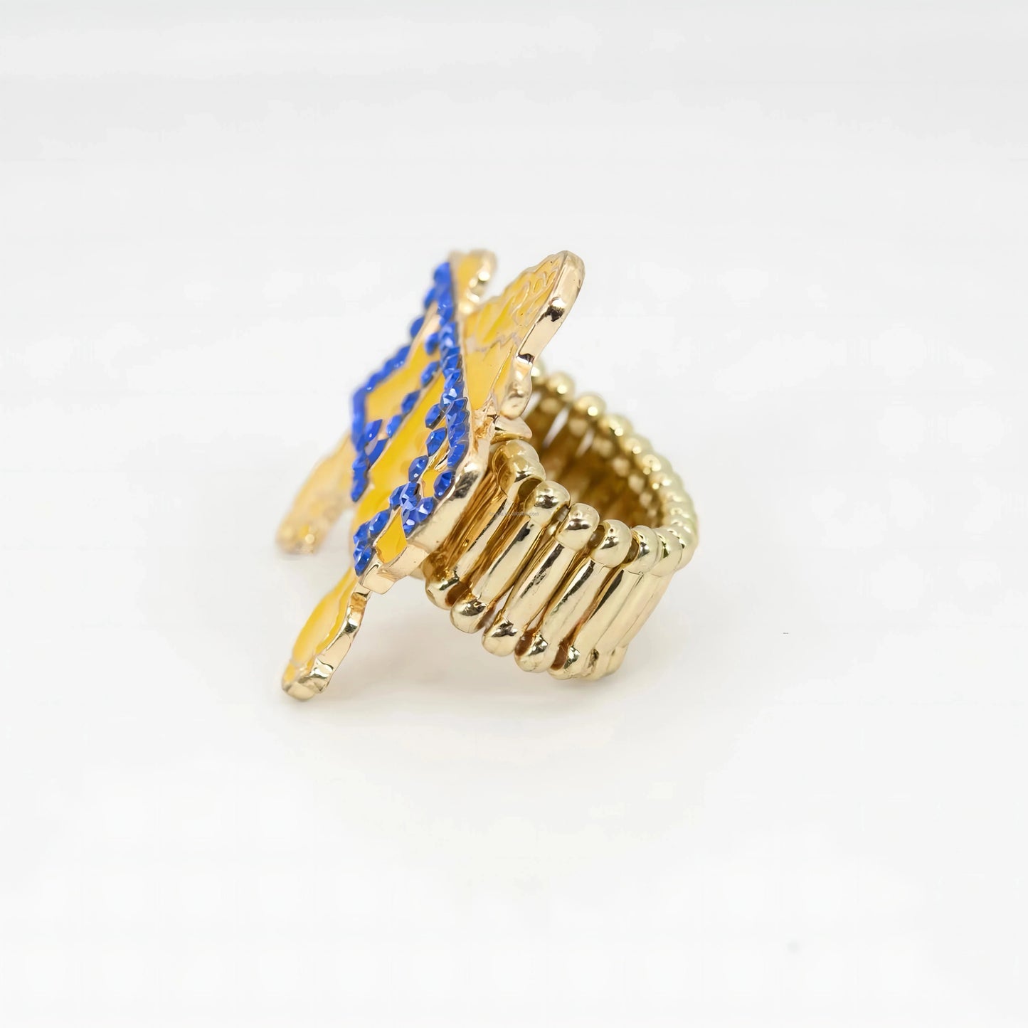 Greek Sorority Sigma Gamma Rho Double Pearl Chain Elastic Poodle Ring Jewelry