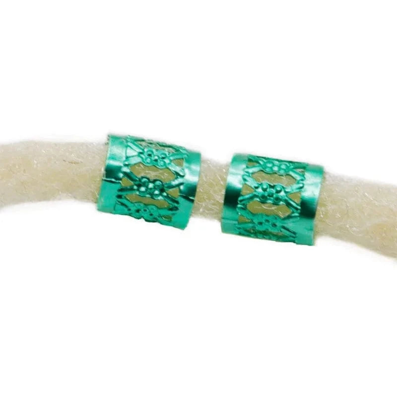 green 100pcs  Hair Beads For Dreadlocks Braid Cuff Clip Red Silver Golden Blue Green Crochet Braid Tools Braid Accessories Hair Beads
