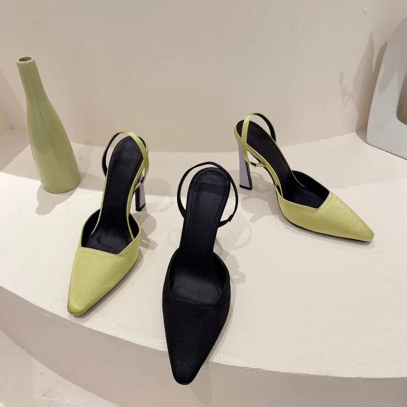 Green Color Zapatos-Femenin Metal Fashion Ankle Strap Sandals Sexy Women High Heel Shoes
