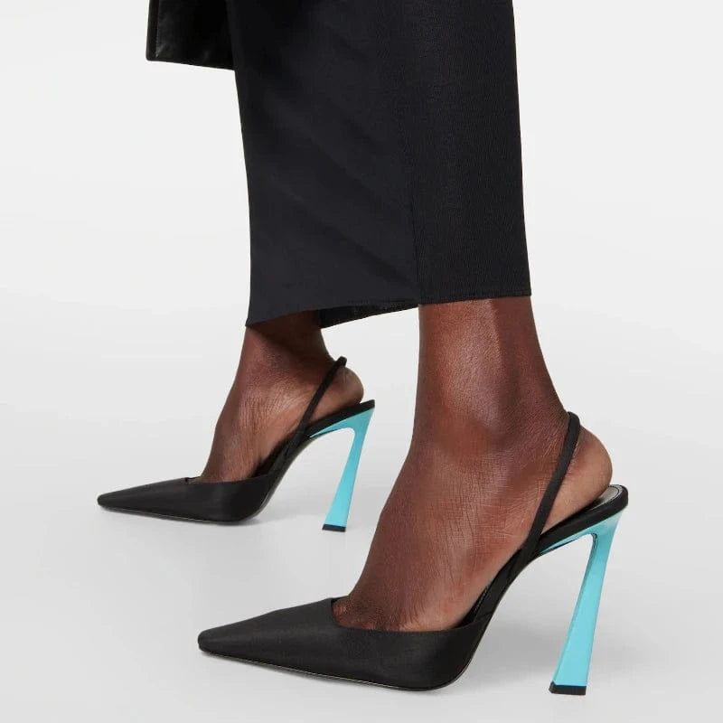 Green Color Zapatos-Femenin Metal Fashion Ankle Strap Sandals Sexy Women High Heel Shoes