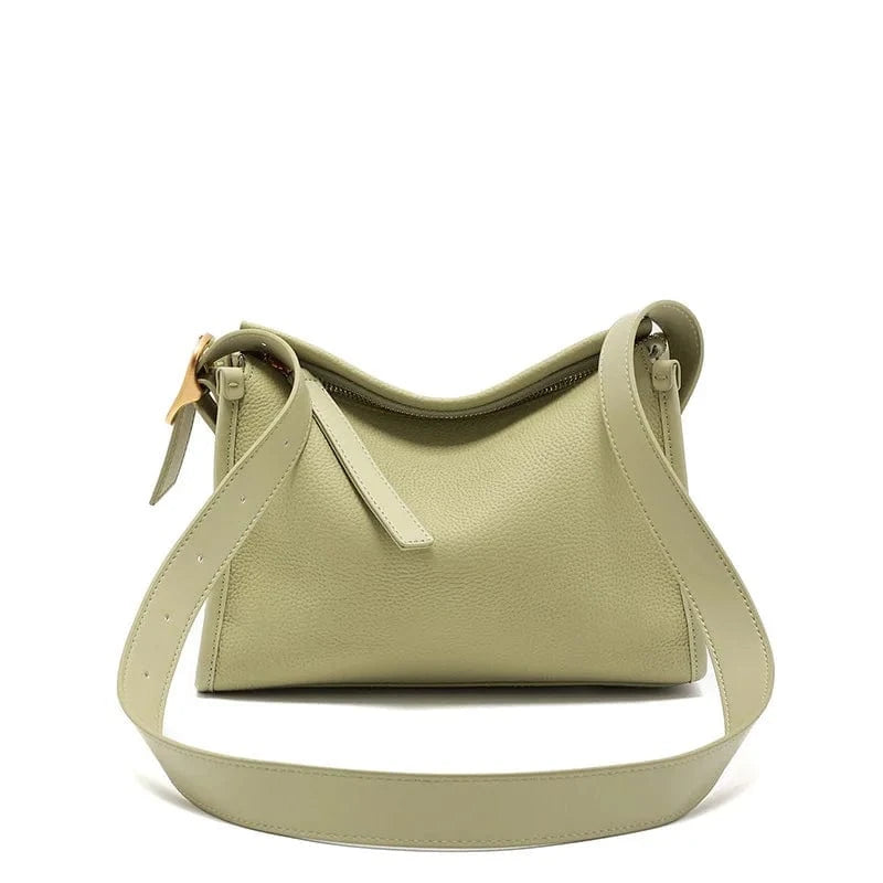 Green Luxury Cowhide Genuine Leather Ladies Crossbody Shoulder Bag Women Wholesale Simple Fashion Soft Cowhide Women's Bag
