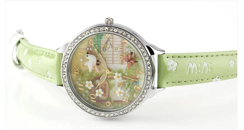 green M:N: Brand Fashion Watch Ladies Luxury Hand-made 3D Bird Girl Gift Quartz Wristwatches Waterproof Luminous for Women Reloj Mujer