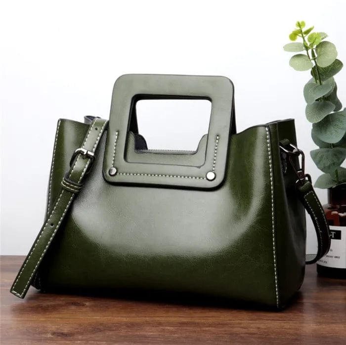 Green OEM Sac A Main Femme Bolsa Feminina Fashion New Design Genuine Leather Ladies Female Shoulder Tote Bags Handbags Sets For Women