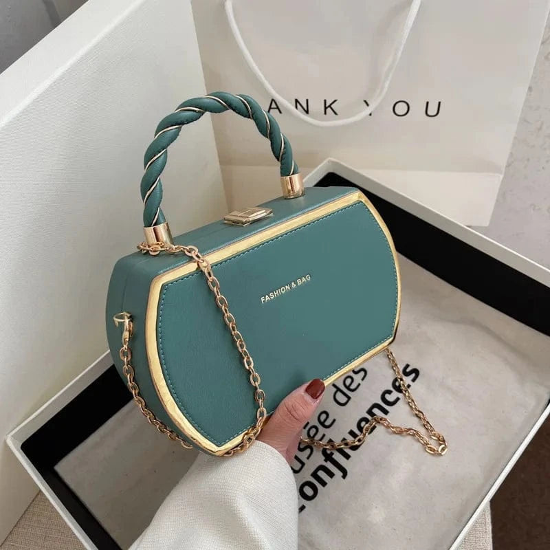 Green Simple Designer Shoulder Bag High Quality PU Leather Chain Female Crossbody Bags Designer Handbags for Women Luxury 2023