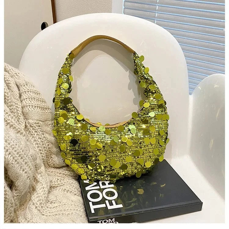 Green Wholesale 2024 new fashion party club shiny sequined designer handbags womens bags