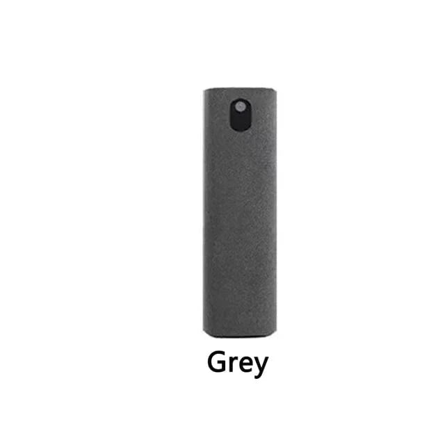 Grey-No Liquid 2 In 1 Screen Cleaner Spray Computer Mobile Phone Screen Dust Remover Tool Microfiber Cloth For iPhone iPad Cleaning Wipes