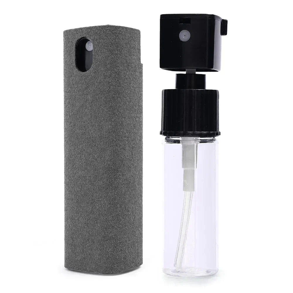 Grey(no liquid) 4in1 Microfiber Screen Cleaner Spray Bottle for Mobile Phone Ipad Computer Microfiber Polish Cloth Wipe Cleaning Glasses Wipes