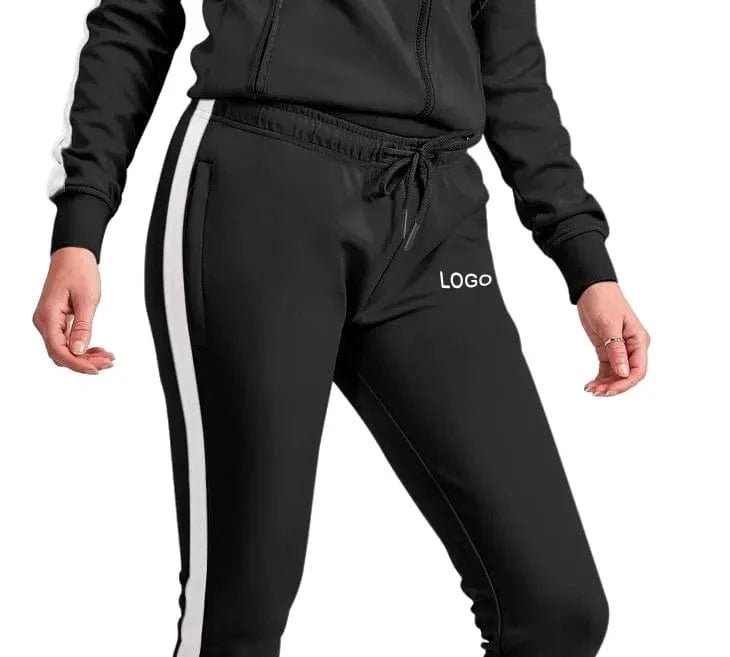 Grey Womens Sweat Suit Hoodie High Quality Blank Jogger 2 Piece Set Top Logo Custom Women Sweatsuit Set