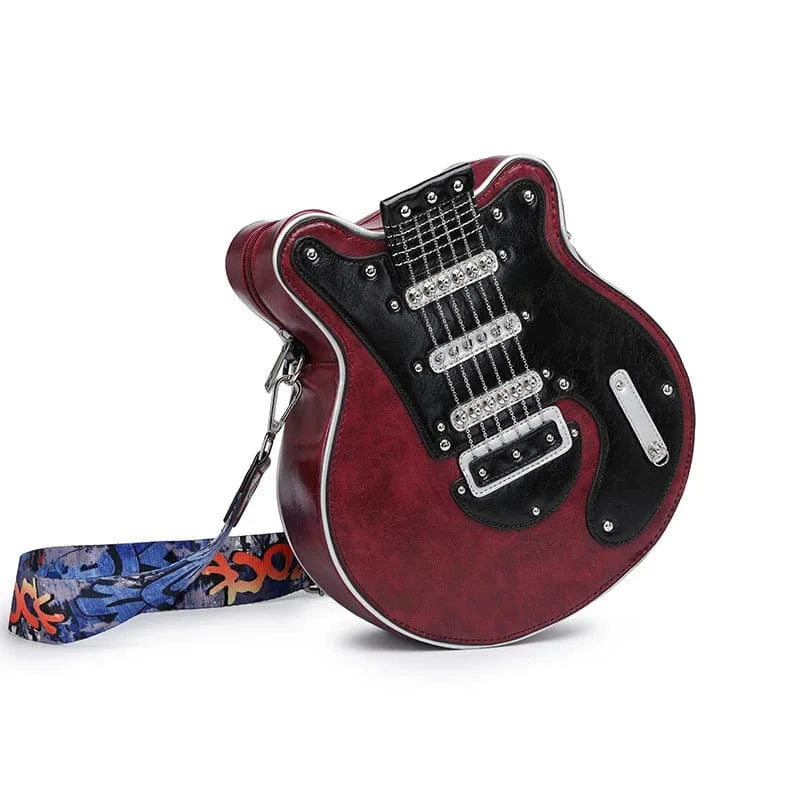 Guitar Shaped Unique Purses for Women Y2K Punk Creative Luxury Crossbody Bags Leather Novelty Handbags 2024