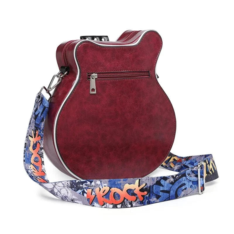 Guitar Shaped Unique Purses for Women Y2K Punk Creative Luxury Crossbody Bags Leather Novelty Handbags 2024