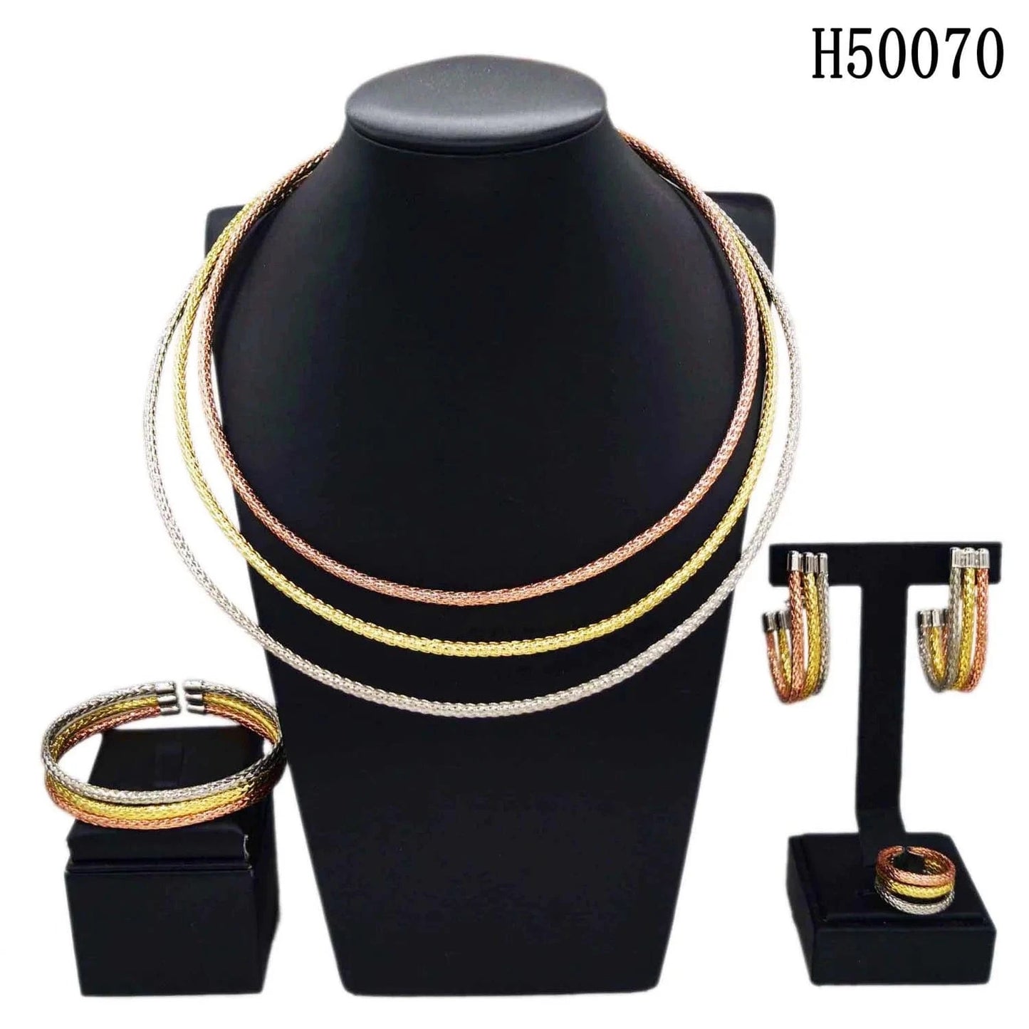 H50070 Yulaili Classic And Elegant Jewelry Real Brazilian 24k Gold JewelrySets for Women Wholesale 24k Gold Jewelry Set real