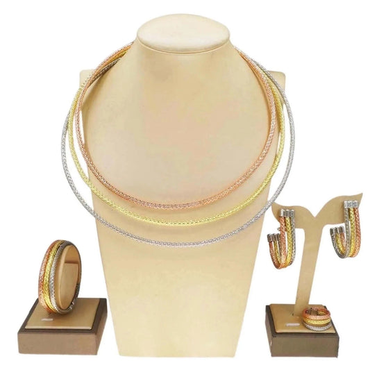 H50070 Yulaili Classic And Elegant Jewelry Real Brazilian 24k Gold JewelrySets for Women Wholesale 24k Gold Jewelry Set real