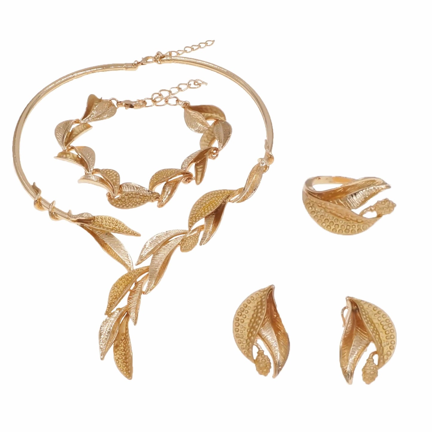 HA23261 Manufacture Wholesale Price Dubai Gold Jewelry Set Popular Fashion Wedding Women Jewelry 18 K Gold Plated Jewelry Necklace Set