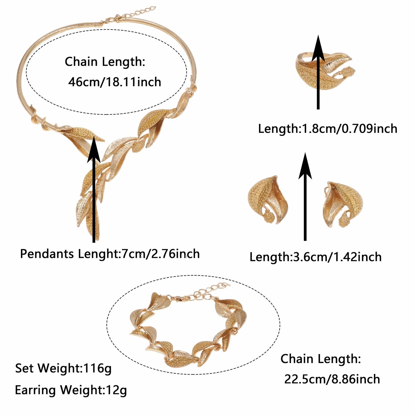 HA23261 Manufacture Wholesale Price Dubai Gold Jewelry Set Popular Fashion Wedding Women Jewelry 18 K Gold Plated Jewelry Necklace Set