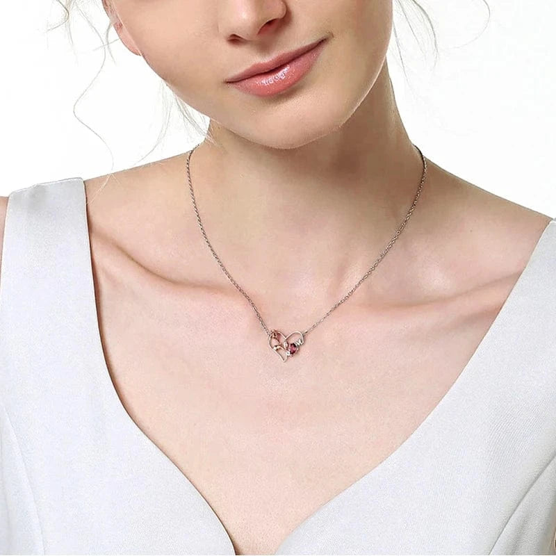 Hailer Joyas Garnet Gemstone I love You Mom 925 Sterling Silver Heart Pendant Necklace Mothers Day Gift 2023