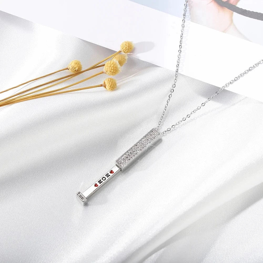 Hainon Luxury Micro Cubic Zircon Necklace I Love You Mom Rose Gold Plated Pendant Necklace Gifts Jewelry Wholesale