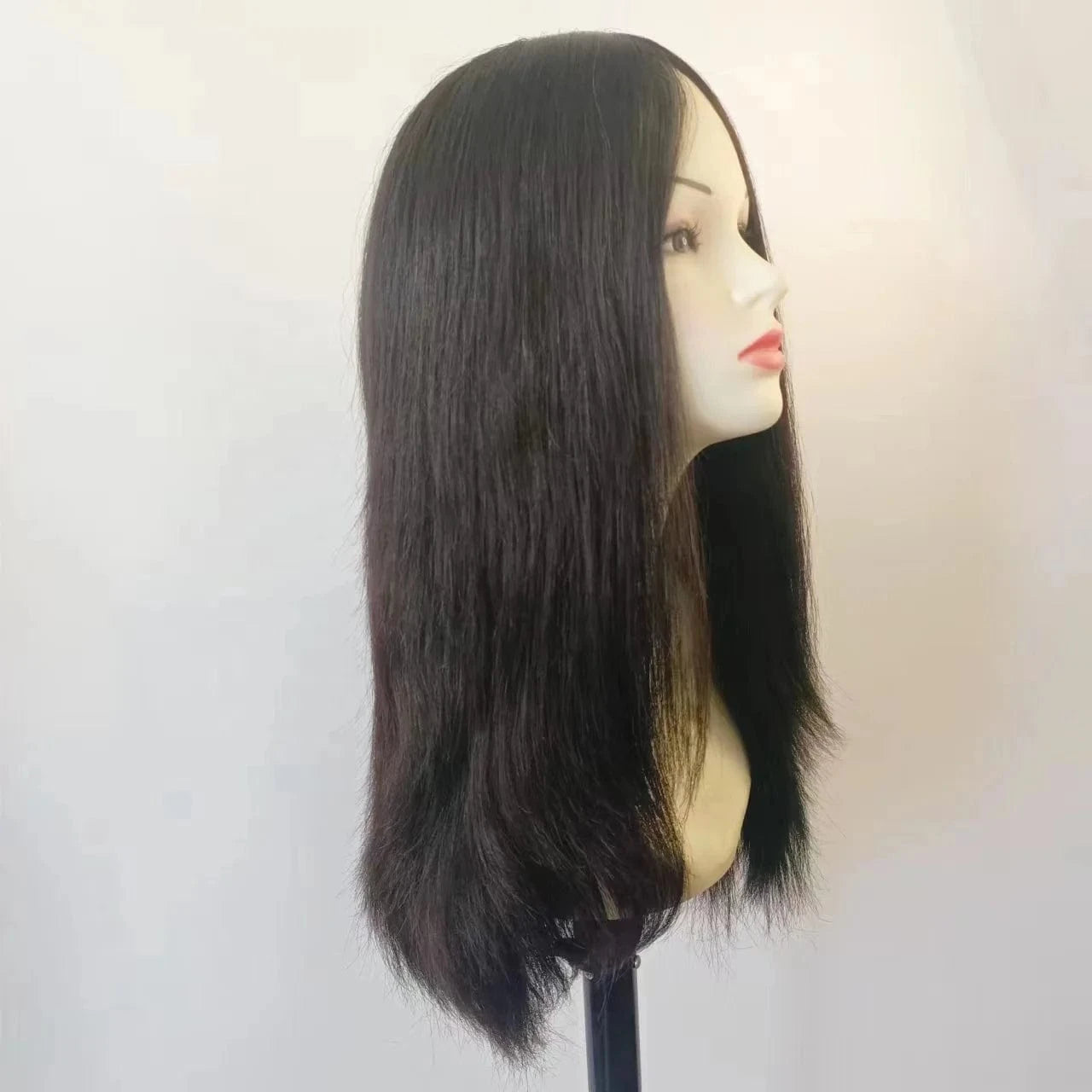Haizhixiu Band Custom-made 12-20inch Long Human Hair Topper Pu for Women in Black Colour Human Hair Wigs