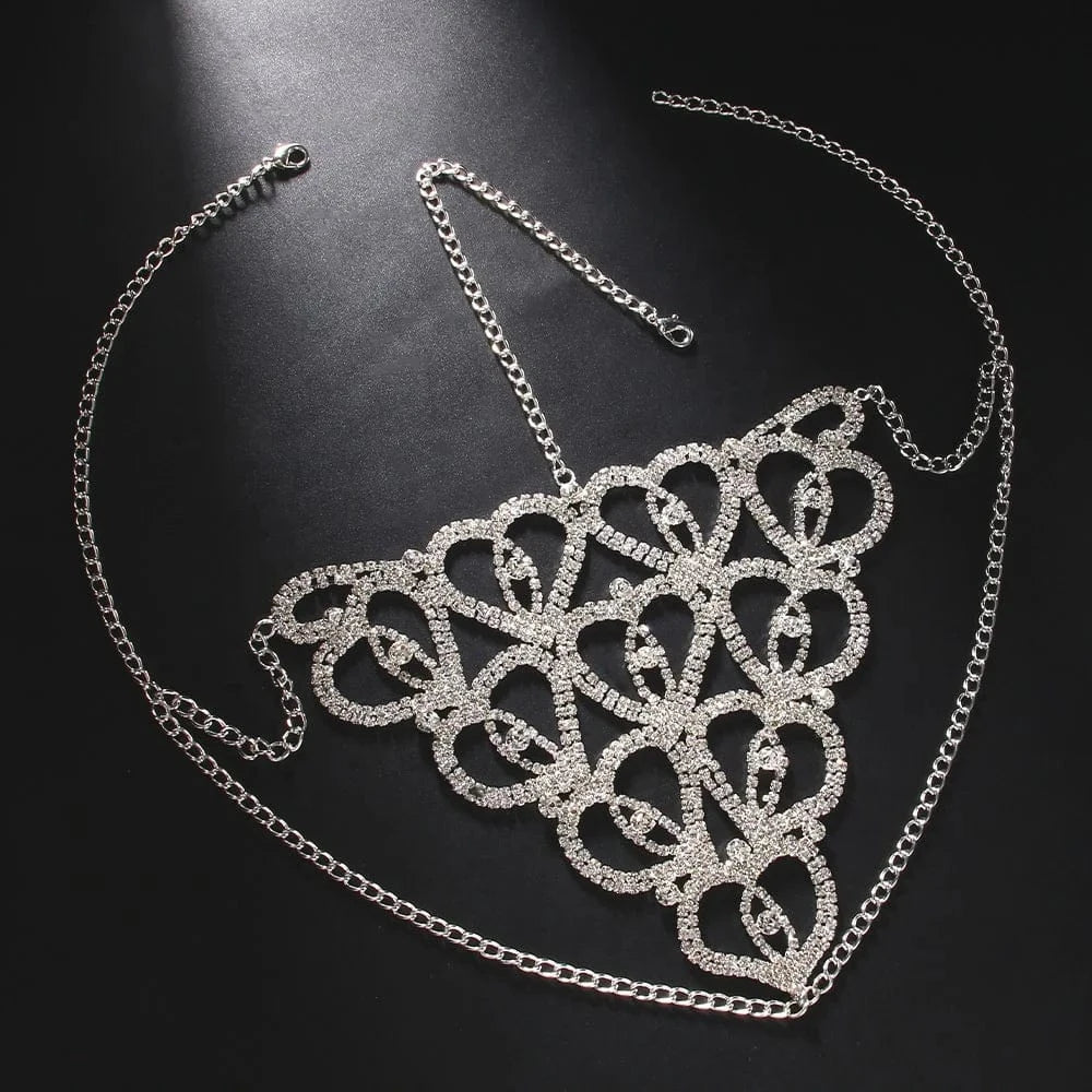 Heart Hair Chain Indian Bridal Forehead Accessories Handmade Hat Rhinestone Headband Jewelry