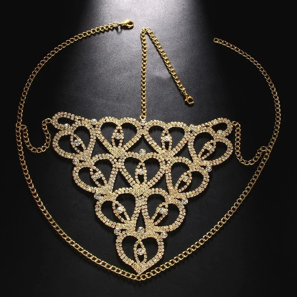Heart Hair Chain Indian Bridal Forehead Accessories Handmade Hat Rhinestone Headband Jewelry