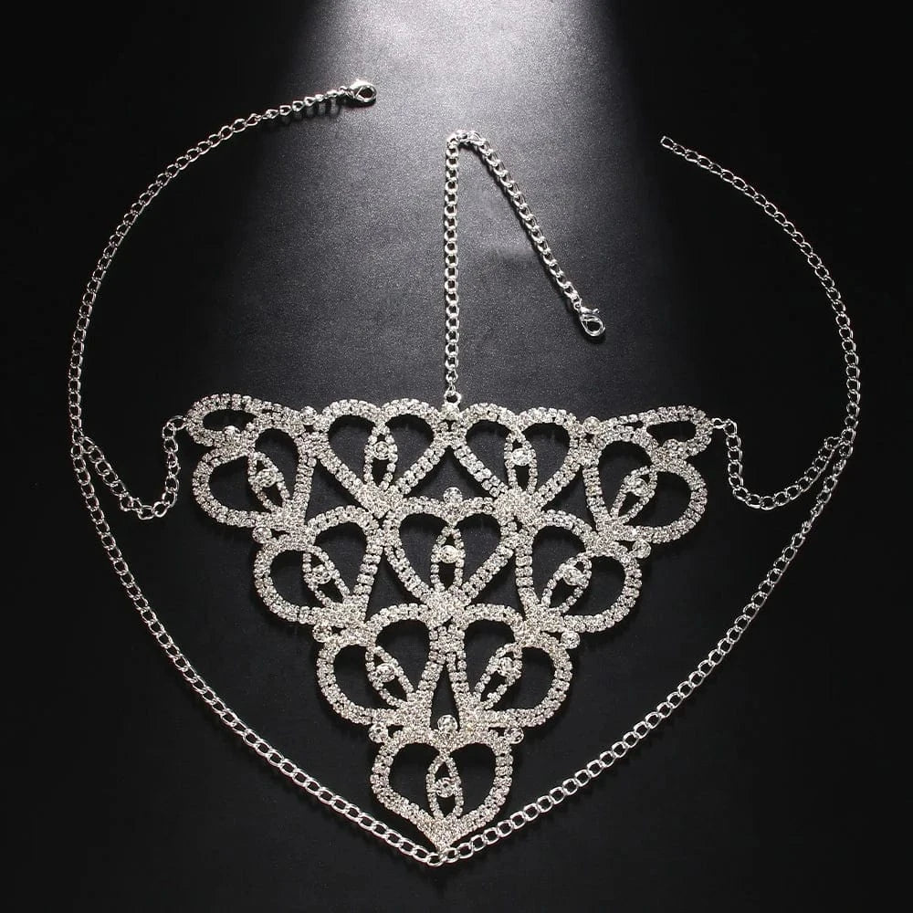 Heart Hair Chain Indian Bridal Forehead Accessories Handmade Hat Rhinestone Headband Jewelry