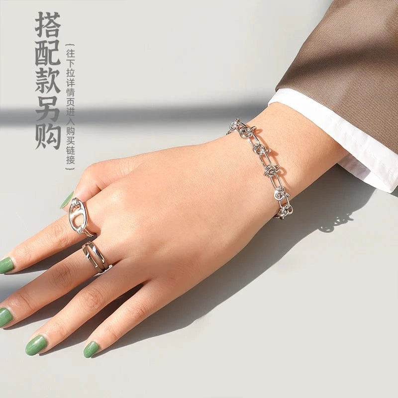 Heavy Industry Handmade European And American Hip Hop Exaggerated Cold Wind Knot Chain Necklace Women's Bracelet Women's Jewelry