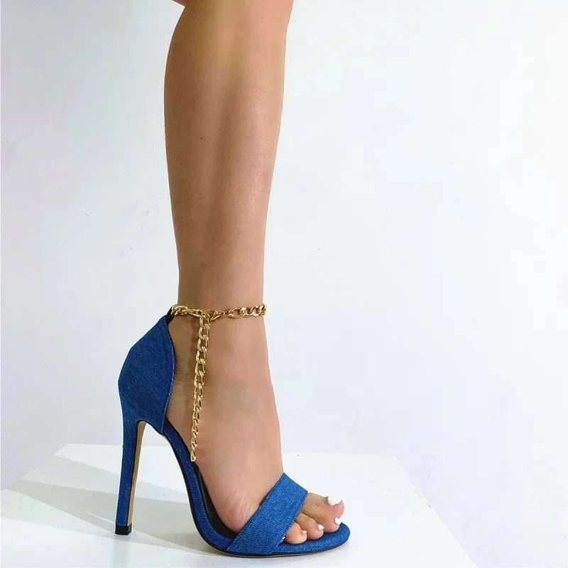 Heels for Women 11.5CM Wedding Bridal Shoes 2022 Stiletto Pumps Blue 35-42 Sexy Ladies Heeled Sandals