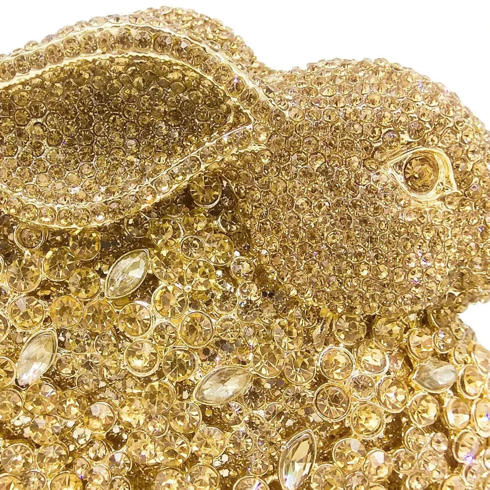 High End Unique Lady Luxury Women Rabbit Shape Clutch Crystal Evening Diamond Bag Wedding Handbags with Hand Strap