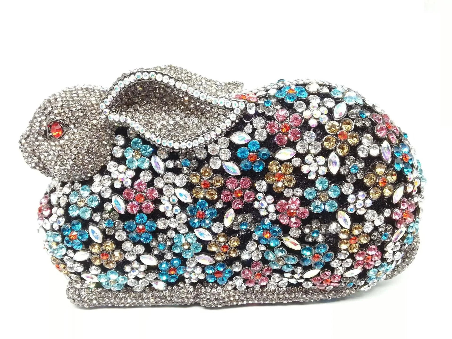 High End Unique Lady Luxury Women Rabbit Shape Clutch Crystal Evening Diamond Bag Wedding Handbags with Hand Strap