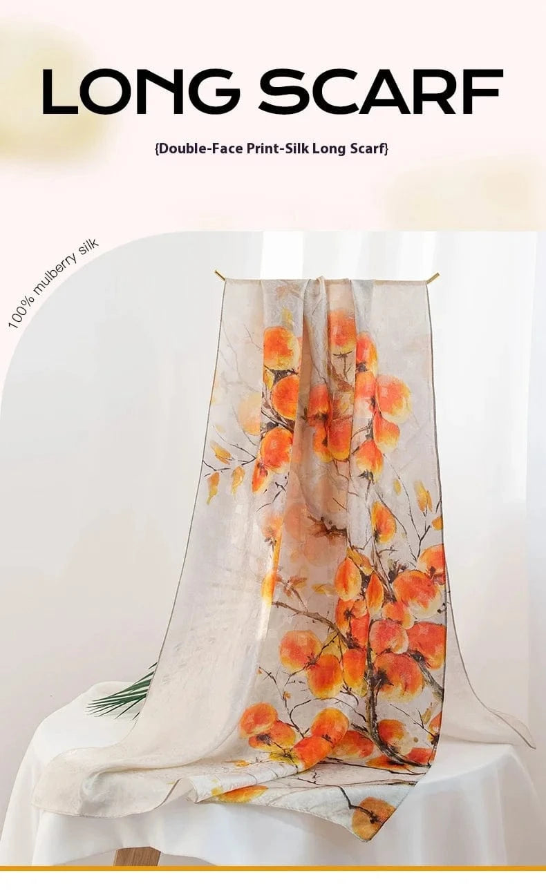 High-end women's new 100 mulberry silk scarf shawl cheongsam 170 * 55cm