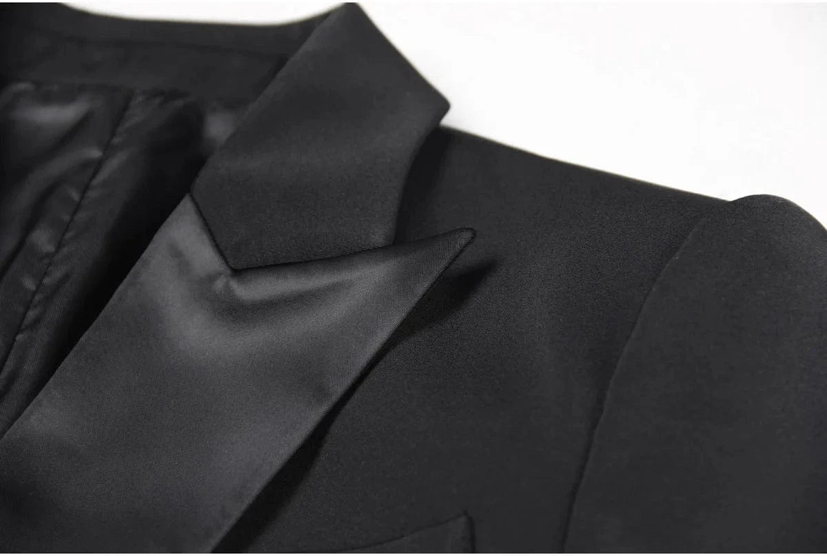 High Quality 2024 Fall Winter Double-breasted Long Sleeve Bow Belt Women Office Blazer Short Mini Notched Dress