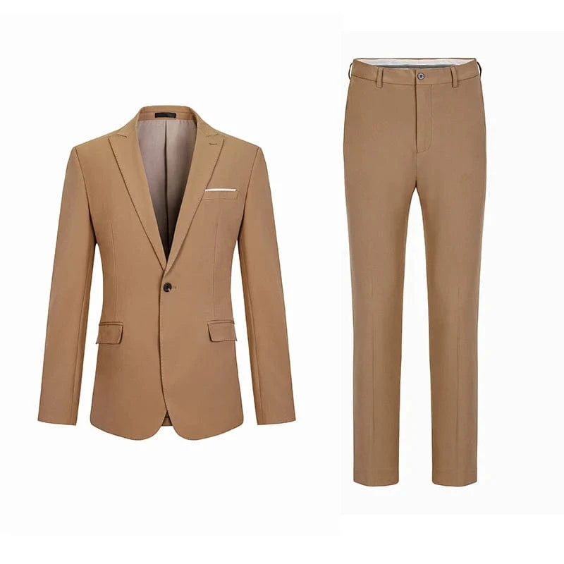 High Quality 3-Piece Business Formal Suit Set OEM Yellow Same Style for Men Women Polyester Pant Suit Wholesale Dropshipping