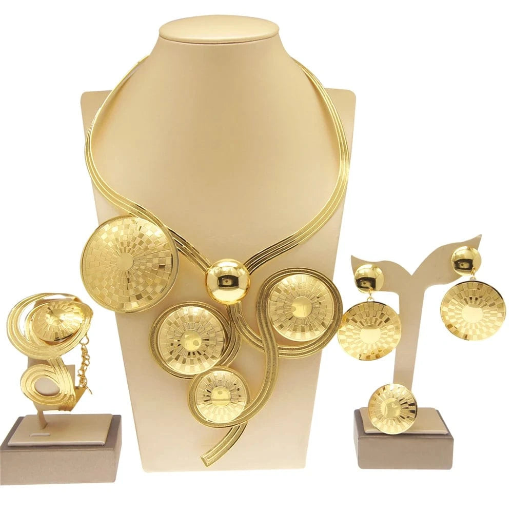 High Quality Bridal Wedding Jewelry Set / Adjustable / NH00064 Zhuerrui High Quality Bridal Wedding Jewelry Set 18 k Neckless Jewelri Fashion Sets Brazilian Gold Jewelry Wholesale NH00064