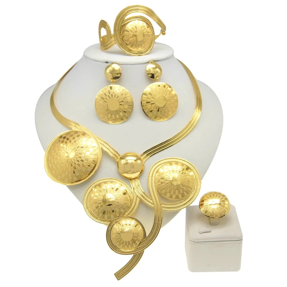 High Quality Bridal Wedding Jewelry Set / Adjustable / NH00064 Zhuerrui High Quality Bridal Wedding Jewelry Set 18 k Neckless Jewelri Fashion Sets Brazilian Gold Jewelry Wholesale NH00064