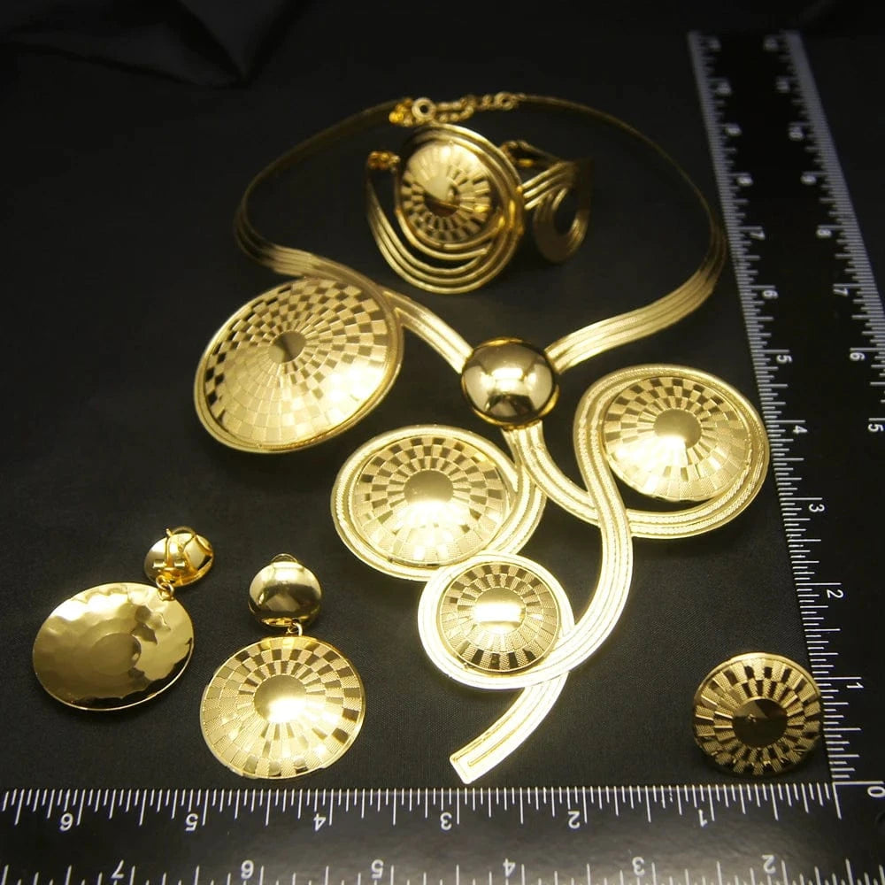 High Quality Bridal Wedding Jewelry Set / Adjustable / NH00064 Zhuerrui High Quality Bridal Wedding Jewelry Set 18 k Neckless Jewelri Fashion Sets Brazilian Gold Jewelry Wholesale NH00064