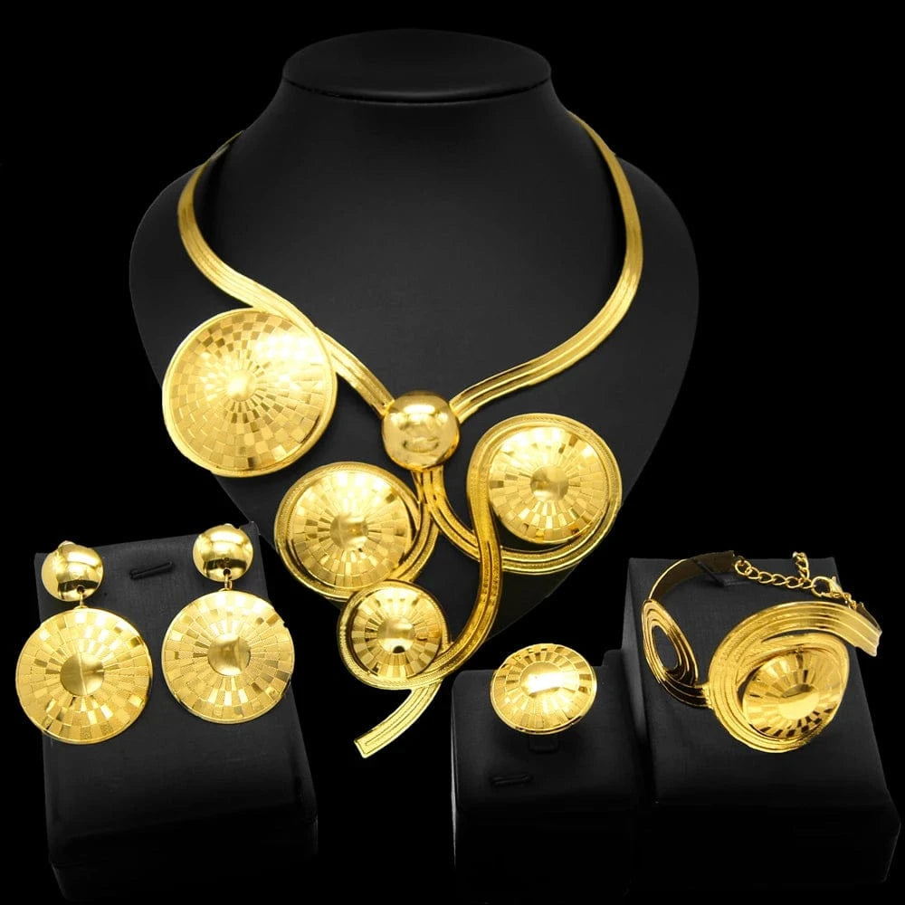 High Quality Bridal Wedding Jewelry Set / Adjustable / NH00064 Zhuerrui High Quality Bridal Wedding Jewelry Set 18 k Neckless Jewelri Fashion Sets Brazilian Gold Jewelry Wholesale NH00064