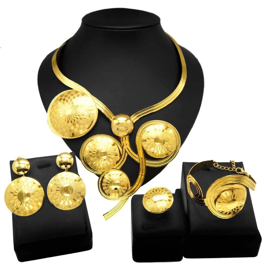 High Quality Bridal Wedding Jewelry Set / Adjustable / NH00064 Zhuerrui High Quality Bridal Wedding Jewelry Set 18 k Neckless Jewelri Fashion Sets Brazilian Gold Jewelry Wholesale NH00064