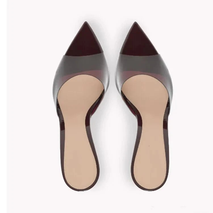 High Quality custom Slippers Scarpe Donna Peep Toe Unique Fashion Transparent Slippers Sandals Clear Mules for Ladies