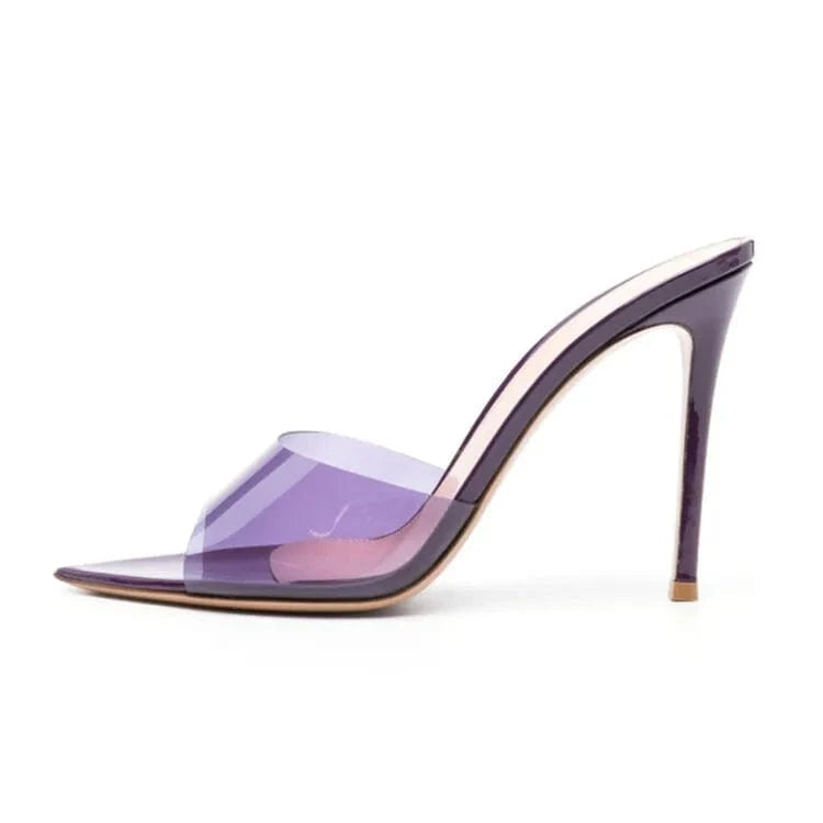 High Quality custom Slippers Scarpe Donna Peep Toe Unique Fashion Transparent Slippers Sandals Clear Mules for Ladies