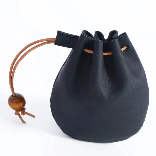 High Quality Factory Custom genuine leather jewelry packaging drawstring leather jewelry travel bag jewelry box