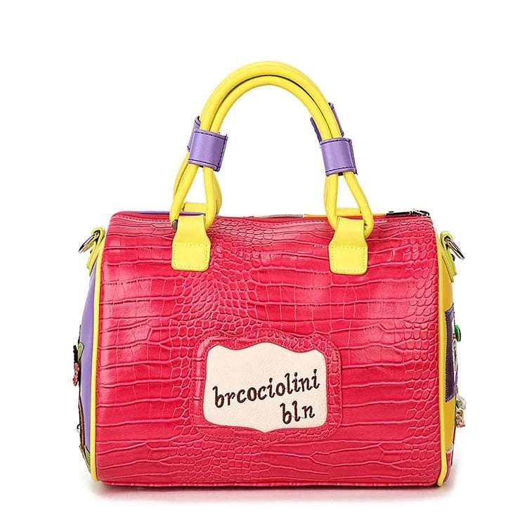 High Quality Fashion Italian Leather Handbag Famous Brands Stylish Female Tote Bag