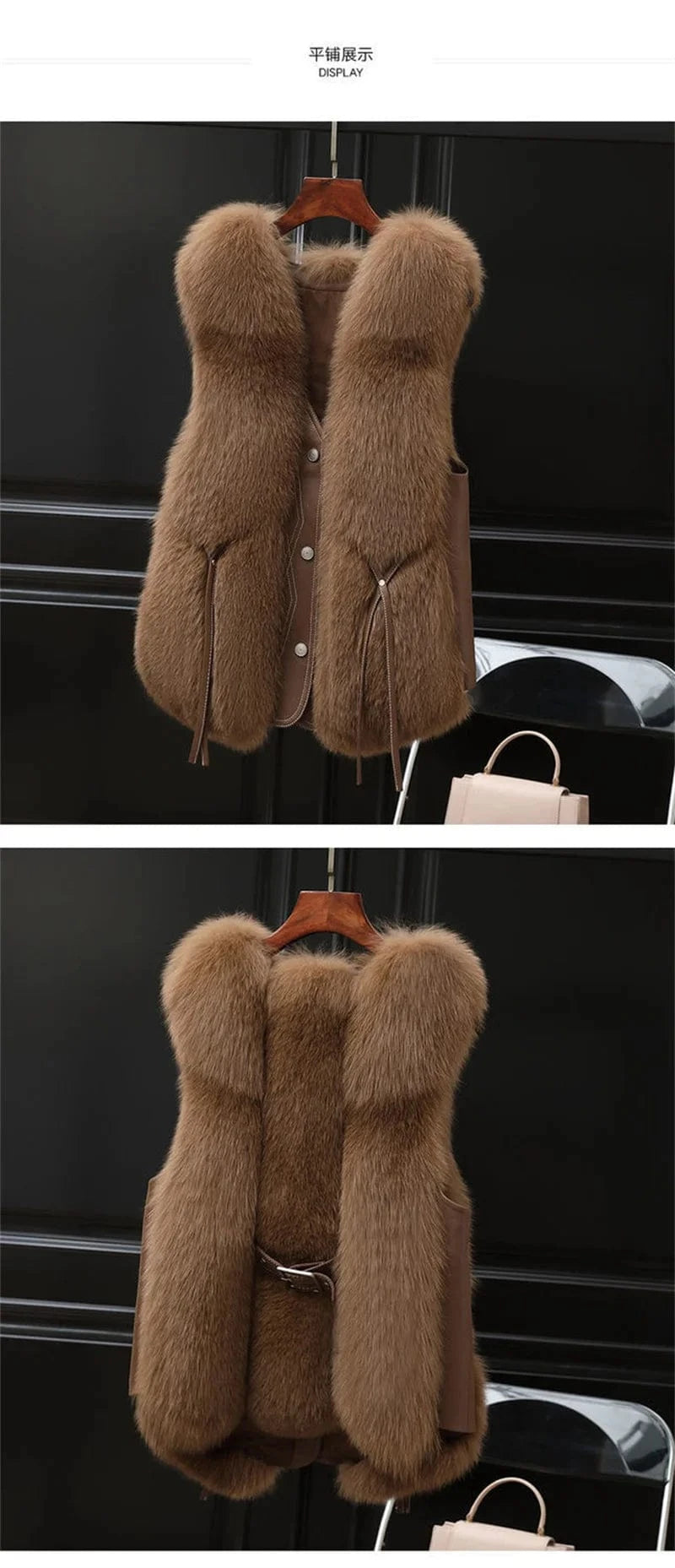 High Quality Imitation Fox Fur Vest Jacket Women Fur Vest Jacket 2024 Winter Waistcoat Short Fur Vest Female Vestcoat Sleeveless