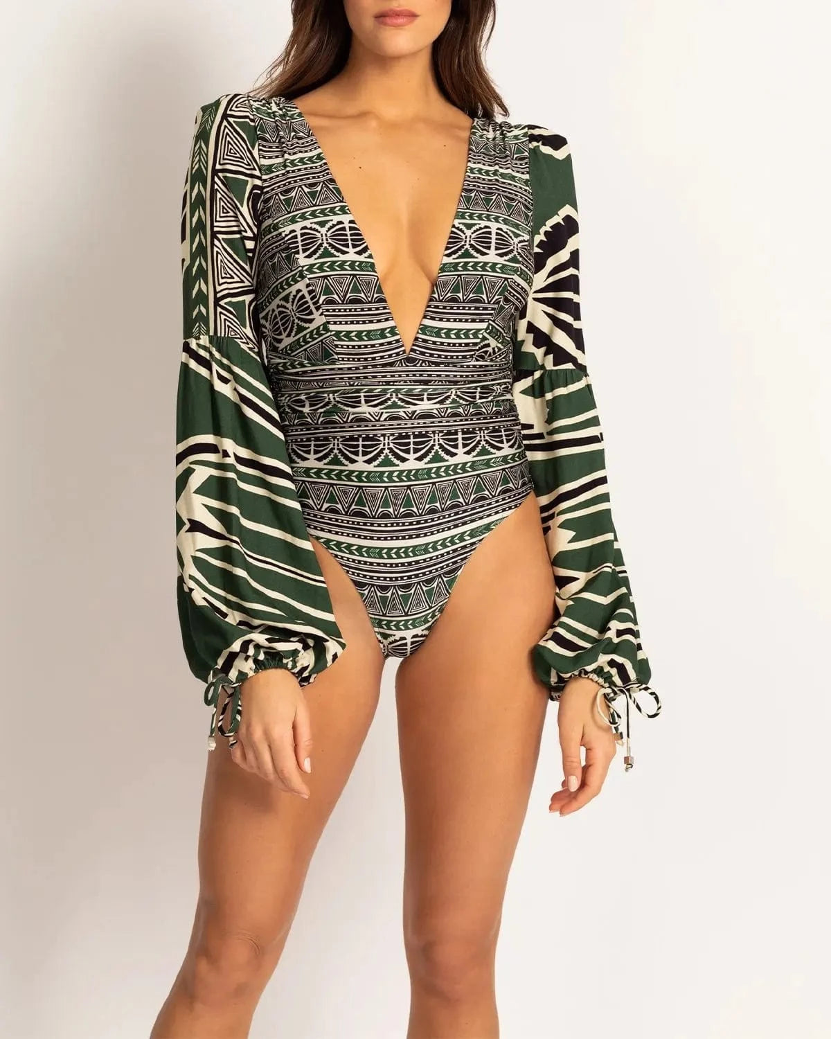 high quality lace-up swimsuits for women 2022 long sleeve swimwear plus size tankinis bathing suit