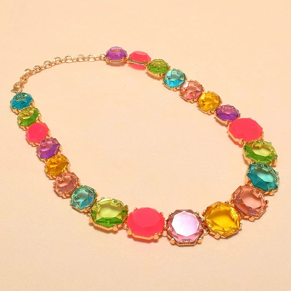 High Quality Multicolor Resin Choker Necklace Women Jewelry Statement Collar Necklace Trendy Accessories Wholesale