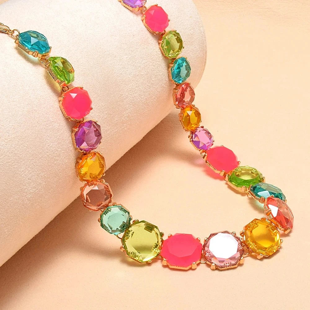 High Quality Multicolor Resin Choker Necklace Women Jewelry Statement Collar Necklace Trendy Accessories Wholesale